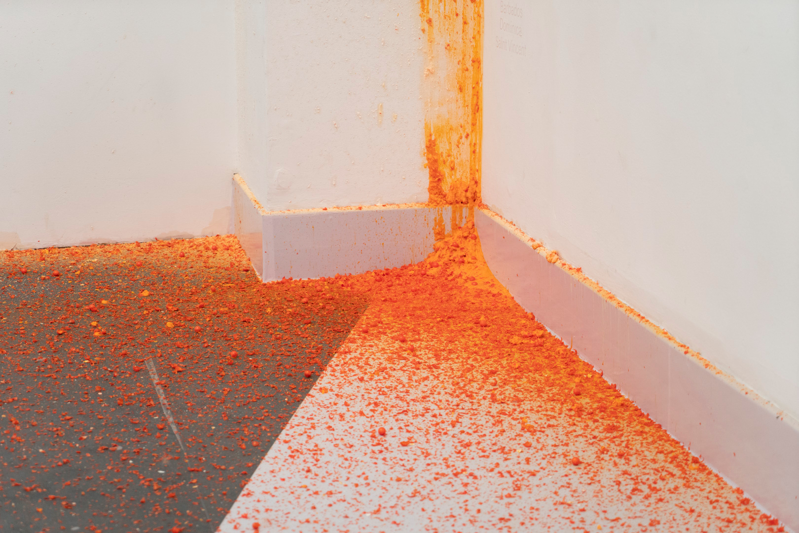 Remaining orange dots on the floor